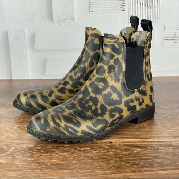 Joules Rockingham Chelsea Leopard Print Rain‎ Boots - Picture 1 of 9